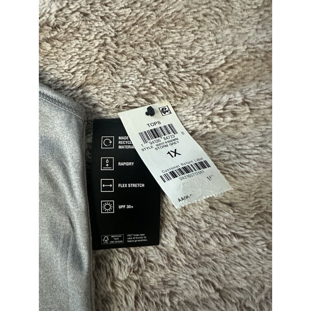 ID Ideology Plus Size Solid Essentials Crewneck Tank Top Women's Storm Gray New - Picture 6 of 10